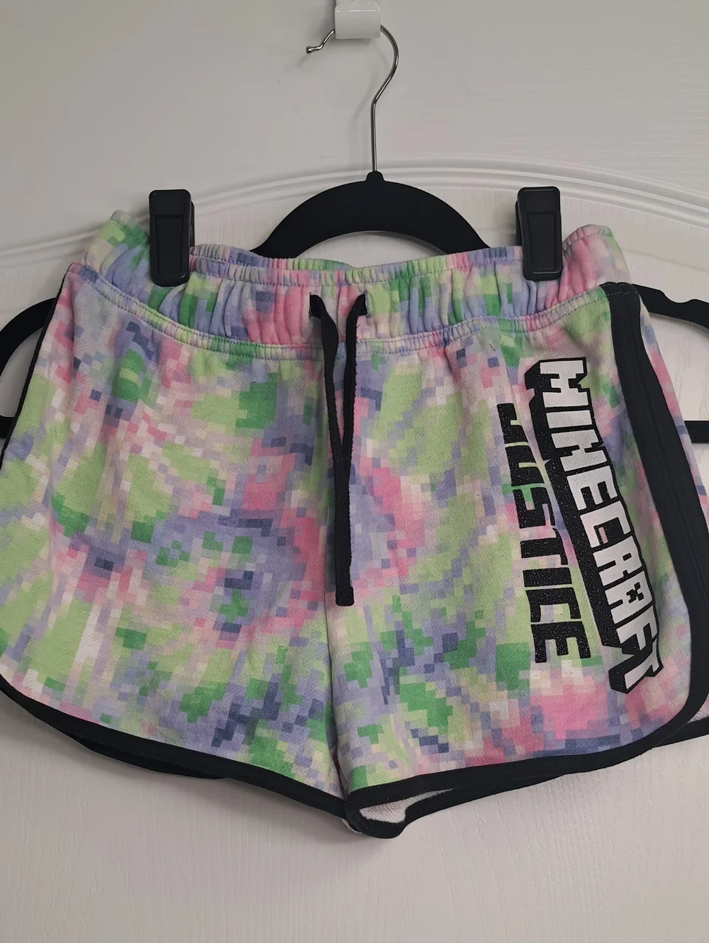 Pastel Pixel Minecraft Tie Dye Print Girl’s Shorts